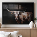 Texas Longhorn Wall Art Canvas Print | Western Ranch Decor |