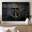 3 Panel Grunge Abstract Anchor Wall Art Canvas Print Set