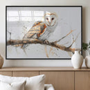 Barn Owl Wall Art on Branch | Stunning Canvas Print for