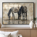 Chinese Style Abstract Black Horses Wall Art Canvas Print - by MyGreatCanvas | Canvas Wall Art Prints | Photo Prints & Wall Decor