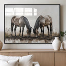 Chines Ink Style Horses Wall Art Canvas Print