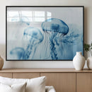 Blue Jellyfish Wall Art Canvas Print