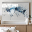 Flight Route Map Wall Art Canvas Print, Abstract Air Traffic