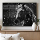 Winter Horse Wall Art | Black and White Horse Print | Ready by MyGreatCanvas | Canvas Wall Art Prints | Photo Prints & Wall Decor