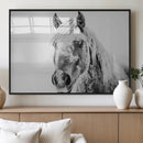 White Horse Wall Art | Ready to Hang and Framed | Winter