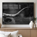 Cow Longhorn Wall Art | Black and White Print | Ready to by MyGreatCanvas | Canvas Wall Art Prints | Photo Prints & Wall Decor
