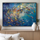 Colorful Swirling Fish School Wall Art Canvas Print |