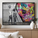Banksy Print - Street Art Canvas Wall Art - Kids Revealing