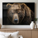 Grizzly Brown Bear Canvas Wall Art, Wildlife Animal Canvas