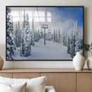 Winter Ski Lift Wall Art Print - Landscape Wall Art | Snowy