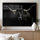Texas Black Longhorn Bull Wall Art Canvas Print - Western by MyGreatCanvas | Canvas Wall Art Prints | Photo Prints & Wall Decor