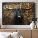 Longhorn Texas Cow Bull Wall Art | Rustic Farmhouse Canvas by MyGreatCanvas | Canvas Wall Art Prints | Photo Prints & Wall Decor