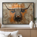 Abstract Cow Longhorn Bull Wall Art Canvas Print - Rustic by MyGreatCanvas | Canvas Wall Art Prints | Photo Prints & Wall Decor
