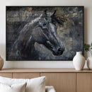 Large Abstract Horse Wall Art Canvas Print | Farmhouse Wall