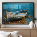 Vintage Boat on Tranquil Waters | Coastal Wall Art for