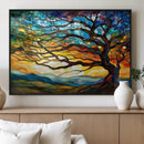Vibrant Mosaic Tree of Life Wall Art | Stained Glass Style