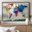 World Map Canvas Print – Framed Travel Map Wall Art for by MyGreatCanvas | Canvas Wall Art Prints | Photo Prints & Wall Decor