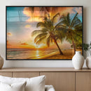 Tropical Sunset Beach Canvas Wall Art Print – Vibrant Palm by MyGreatCanvas | Canvas Wall Art Prints | Photo Prints & Wall Decor