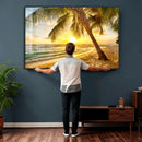 Beach Sunset Canvas Wall Art Print - Tropical Beach Canvas by MyGreatCanvas | Canvas Wall Art Prints | Photo Prints & Wall Decor