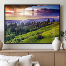 Green Hills and Sunset Wall Art Print - Scenic Landscape by MyGreatCanvas | Canvas Wall Art Prints | Photo Prints & Wall Decor