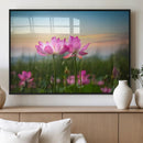 Pink Flower on the Mountain Canvas Print, Framed Pink Flower