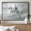 Large Wall Art Canvas Print – Beautiful Running White Horses by MyGreatCanvas | Canvas Wall Art Prints | Photo Prints & Wall Decor