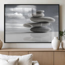 Still Life Black and White Zen Stones Wall Art Canvas,