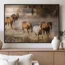 Large Wall Art 5 Horses Running on Sand Canvas Print