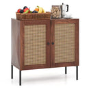 5-Piece Kitchen & Dining Bundle: Adjustable Bar Stools (Set of 2) + Stackable Stools (Set of 6) + Rattan Storage Sideboard by LJGDeals