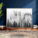 Forest Wall Art Print | Foggy Pine Forest Canvas Wall Art -