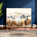 Abstract Mountain Wall Art | Misty Mountain Forest and