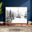 Winter Forest Wall Art Canvas Print – Framed Snowy Mountain