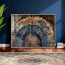 Framed Tree Ring Wall Art - Abstract Colorful Tree Ring Wall