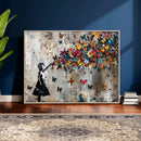 Butterfly Girl Wall Art – Vibrant Street Style Canvas Print,