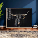 Majestic Longhorn Bull Wall Art Canvas Print – Dark by MyGreatCanvas | Canvas Wall Art Prints | Photo Prints & Wall Decor