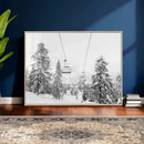 Ski Lift Wall Art – Framed Snowy Mountain Canvas Artwork by MyGreatCanvas | Canvas Wall Art Prints | Photo Prints & Wall Decor