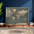 Rustic Black and Wood World Map Canvas Wall Art – Framed by MyGreatCanvas | Canvas Wall Art Prints | Photo Prints & Wall Decor