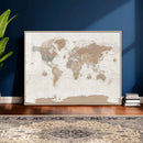 Framed Large World Map Canvas Print for Office Decor by MyGreatCanvas | Canvas Wall Art Prints | Photo Prints & Wall Decor