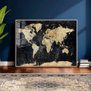 Framed Large World Map Wall Art Canvas Print for Living Room by MyGreatCanvas | Canvas Wall Art Prints | Photo Prints & Wall Decor