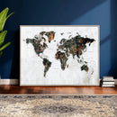 Large World Map Canvas Print – Framed Travel Map Wall Art
