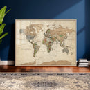Framed World Map Wall Art for Home and Office Decor