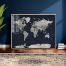 Colorful Watercolor World Map Canvas Print – Vibrant Framed