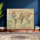 Vintage World Map Wall Art | Ready to Hang and Framed
