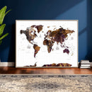 Rustic World Map Wall Art Canvas Print | Large World Map on