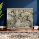 World Map Canvas Print – Detailed Map of the World Wall Art