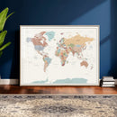 Pastel Colors World Map Wall Art Canvas Print by MyGreatCanvas | Canvas Wall Art Prints | Photo Prints & Wall Decor
