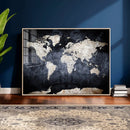 Vintage World Map Canvas Wall Art – Antique Triptych Map