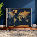 Modern World Map Canvas Print – Framed Detailed Map of the by MyGreatCanvas | Canvas Wall Art Prints | Photo Prints & Wall Decor