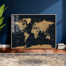Framed Large World Map Wall Art Canvas Print – Stunning by MyGreatCanvas | Canvas Wall Art Prints | Photo Prints & Wall Decor