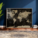 Push Pin World Map Canvas Wall Art Print, Interactive Travel
